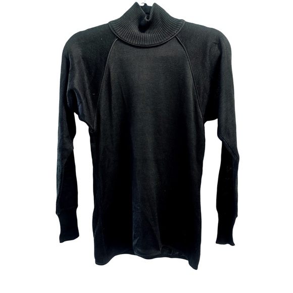CLAUDE MONTANA black viscose knit turtleneck sweater/top VINTAGE - Picture 1 of 3